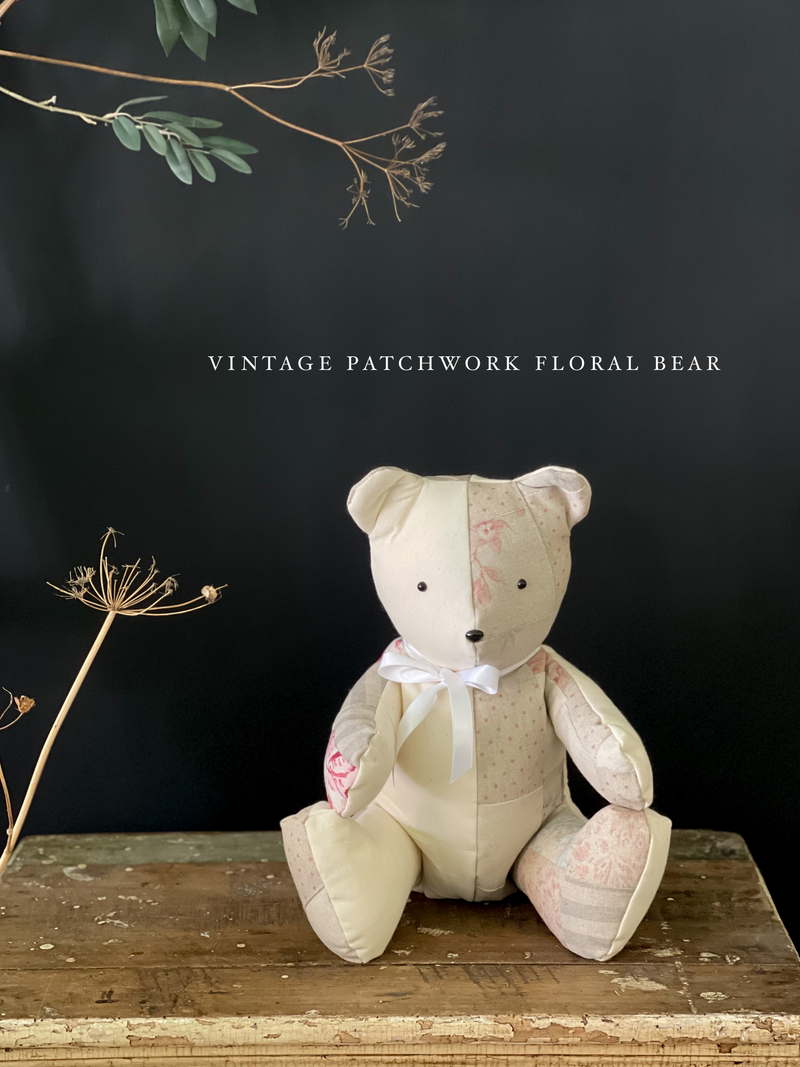 Vintage Patchwork Floral Bear